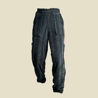Striped Bathrobe Cargo Pants