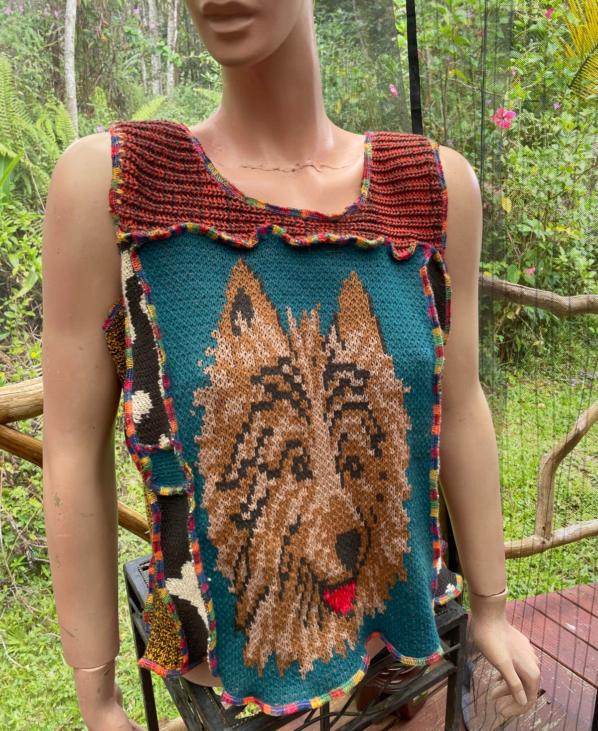 Zero waste top with terrier dog