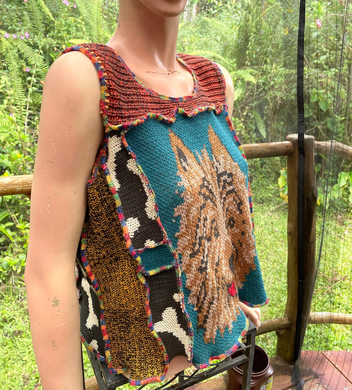 Zero waste top with terrier dog