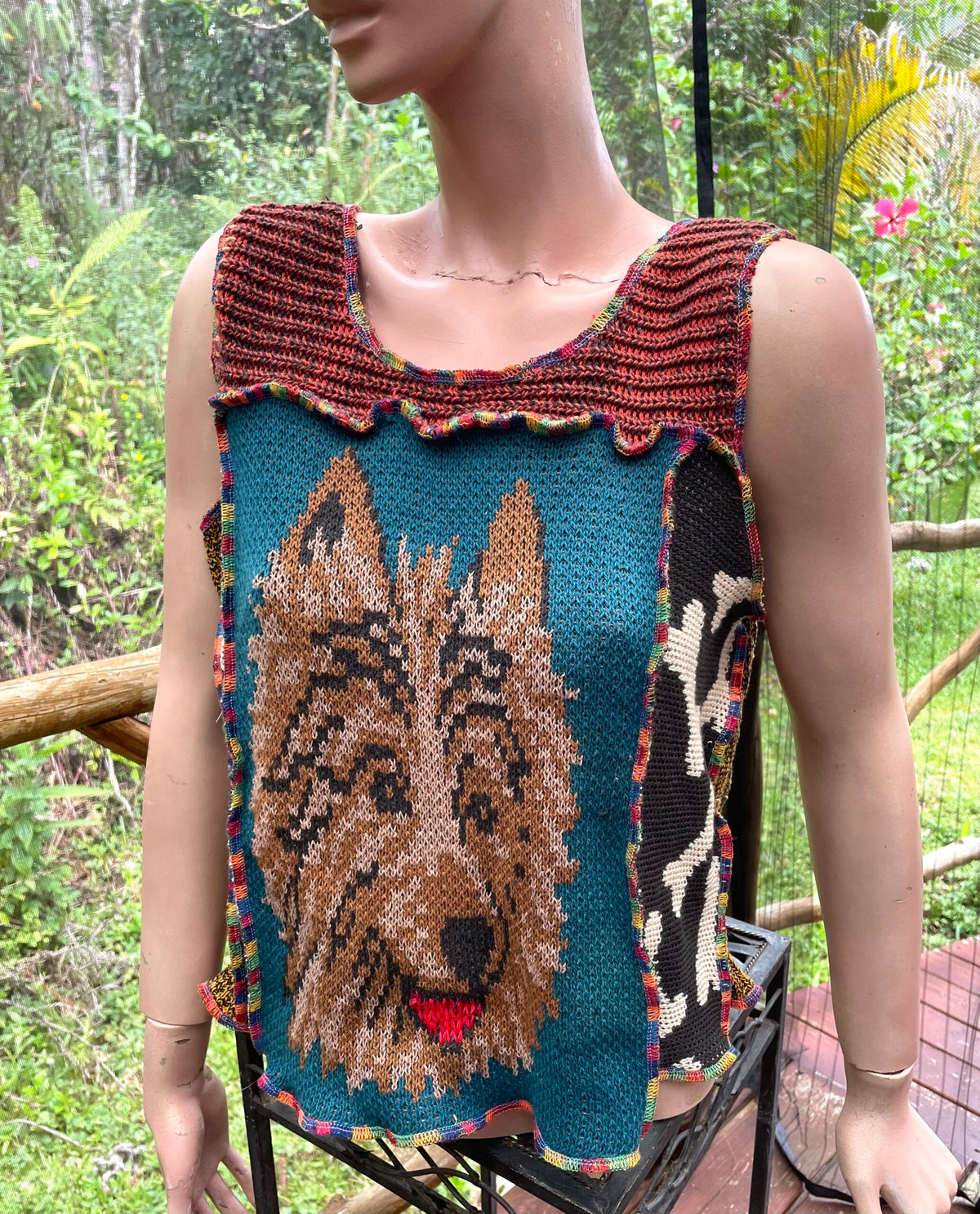 Zero waste top with terrier dog