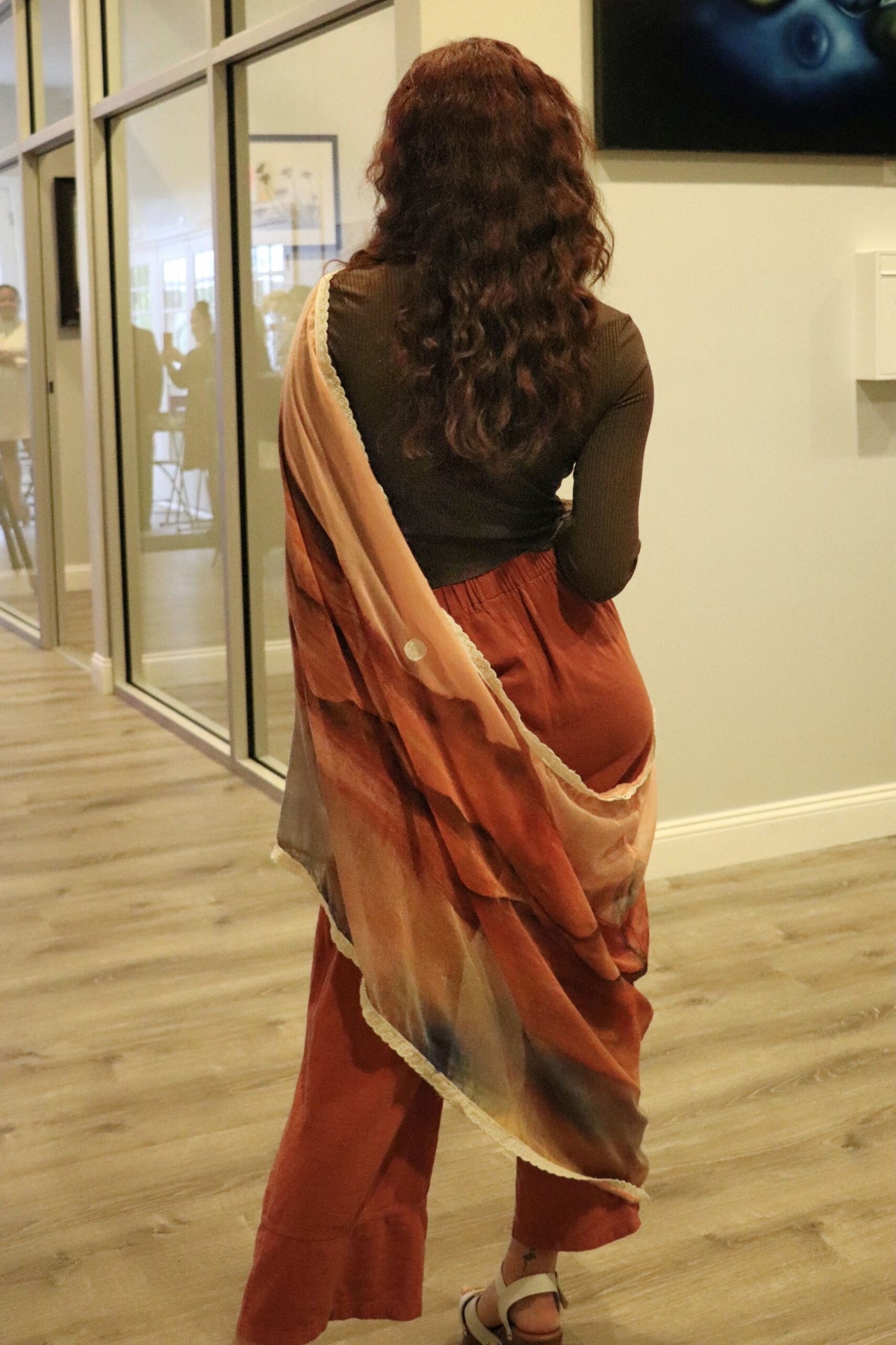 Desert moon hand-painted infinity scarf