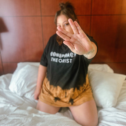 Question Everything Bleach Dyed Tee by The Modern Alien