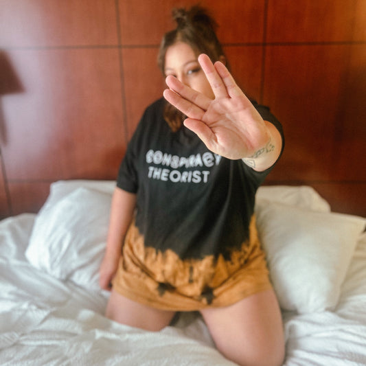 Question Everything Bleach Dyed Tee by The Modern Alien