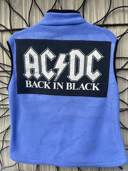 Ac dc back in black fleece vest.