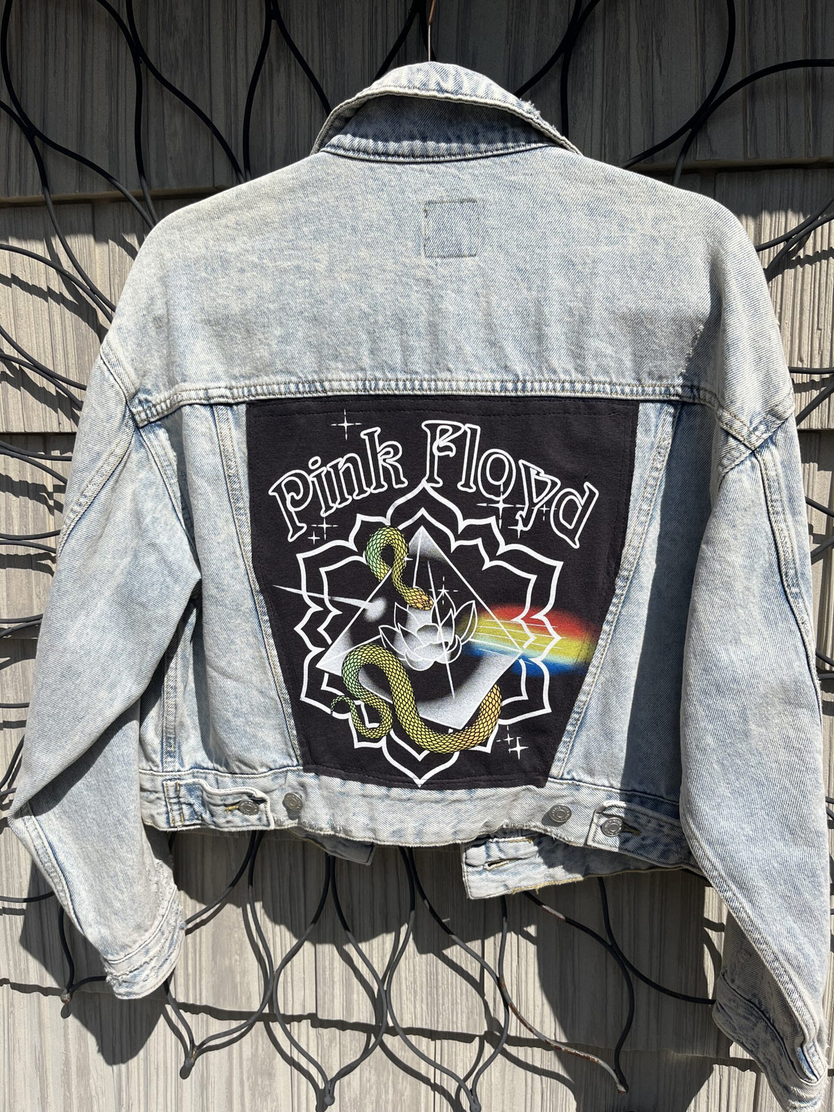 Pink floyd denim jacket.