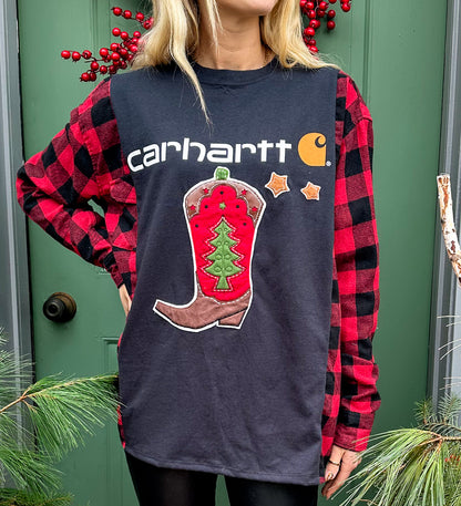 Christmas Carhartt Cowboy Boot Rework