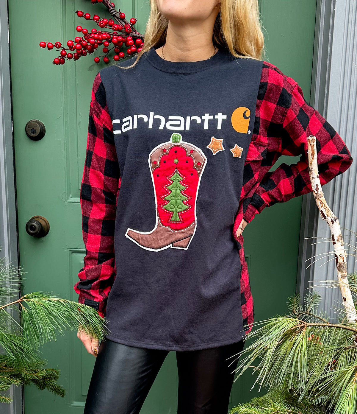 Christmas Carhartt Cowboy Boot Rework