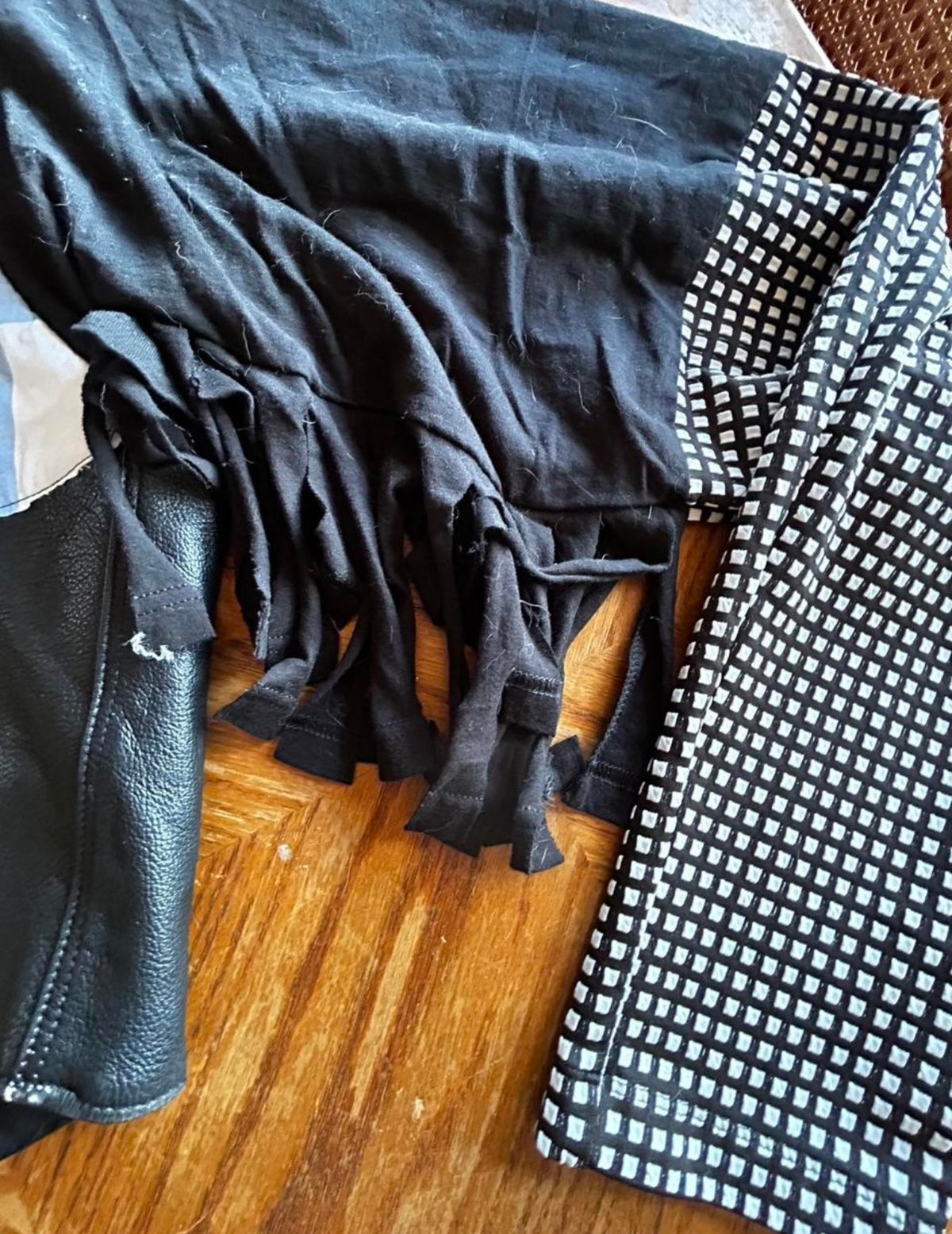 Upcycled Leather Bomber Jacket – 2XL Statement Piece