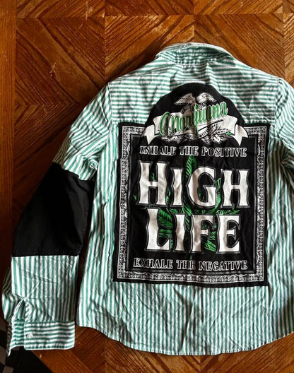 Upcycled High Life Flannel – 2XL