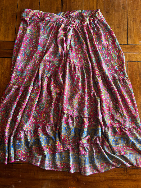 Handmade Silk Maxi Flow Skirt – Size 2XL