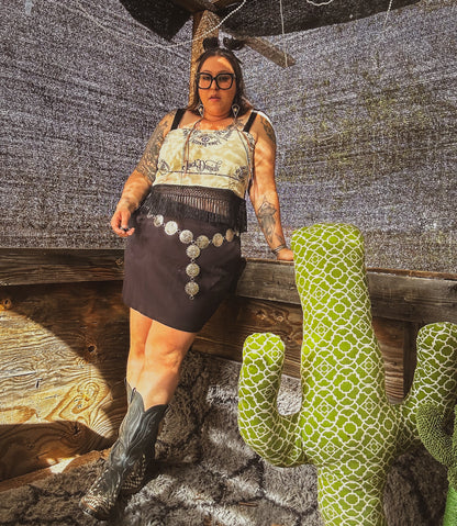Upcycled Bandana Fringe Crop Top by The Modern Alien, photo 10