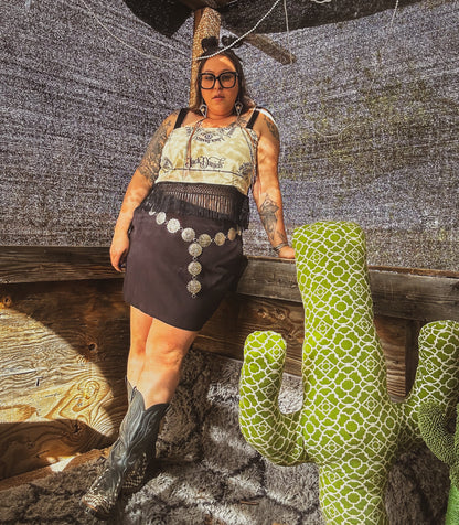 Upcycled Bandana Fringe Crop Top by The Modern Alien, photo 11