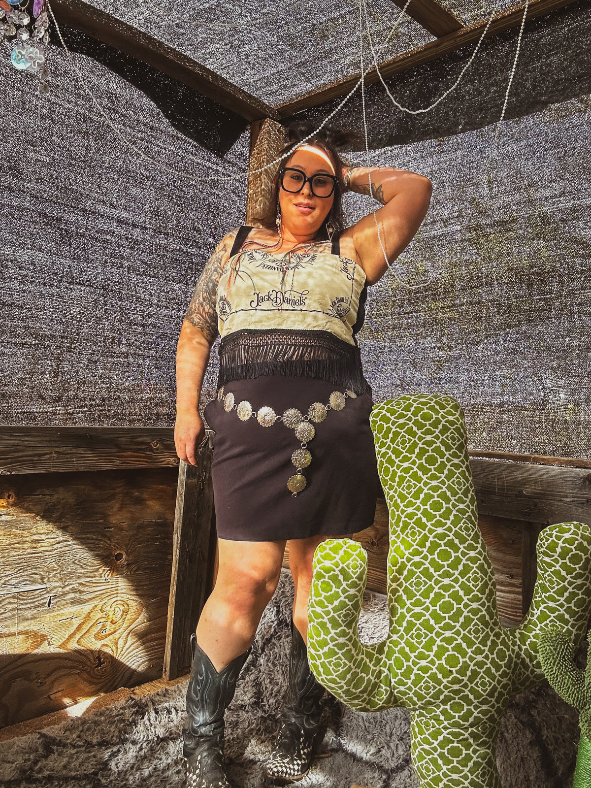 Upcycled Bandana Fringe Crop Top by The Modern Alien, photo 8