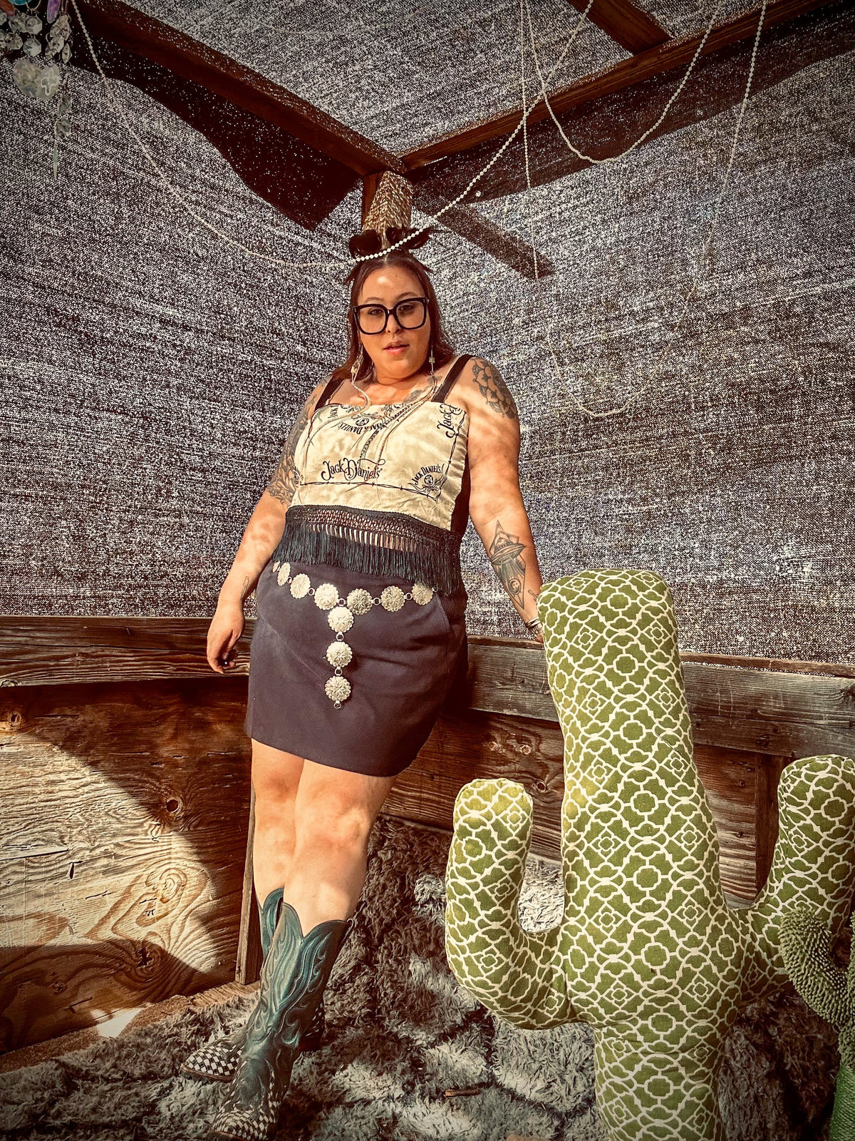 Upcycled Bandana Fringe Crop Top by The Modern Alien, photo 15