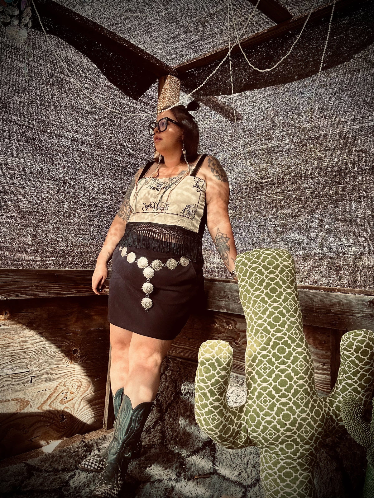 Upcycled Bandana Fringe Crop Top by The Modern Alien