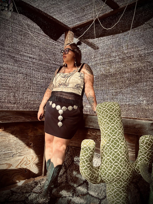 Upcycled Bandana Fringe Crop Top by The Modern Alien