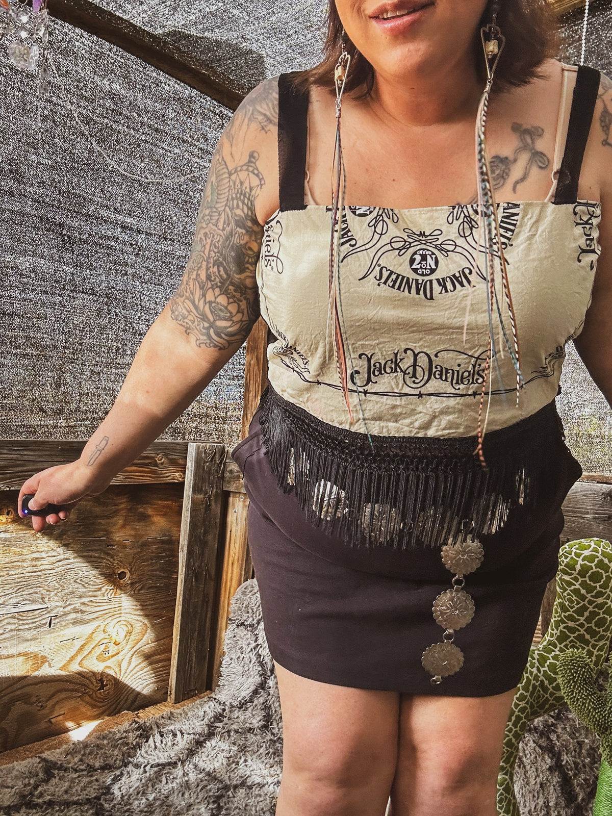 Upcycled Bandana Fringe Crop Top by The Modern Alien, photo 9