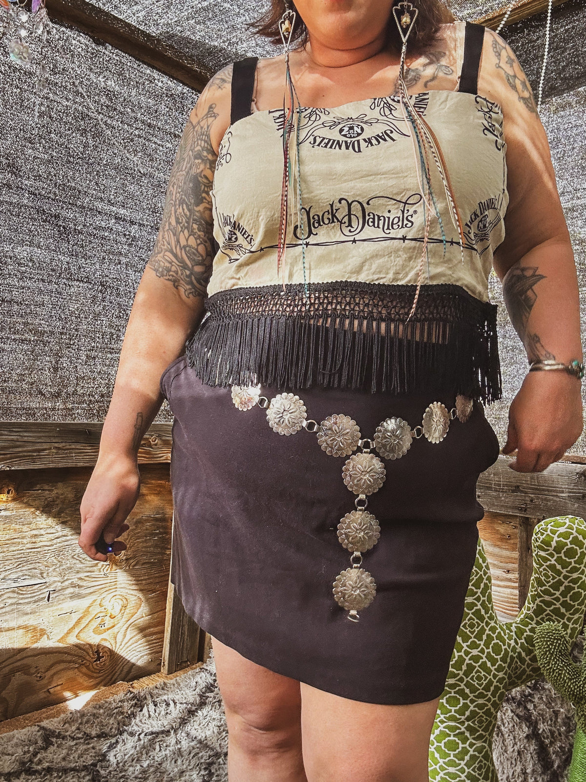 Upcycled Bandana Fringe Crop Top by The Modern Alien, photo 2