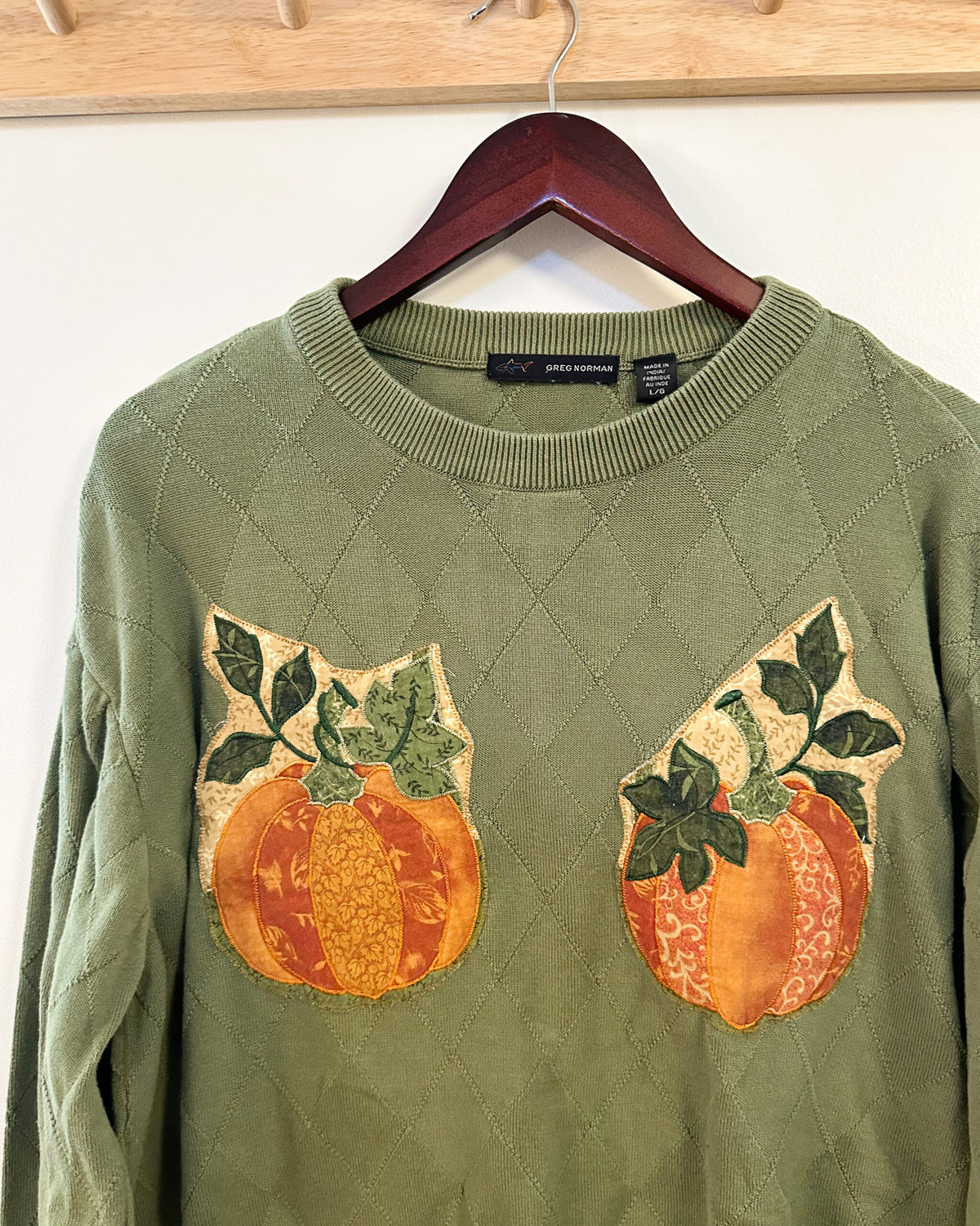 Reworked Quilted Pumpkin Sweater