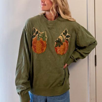 Reworked Quilted Pumpkin Sweater
