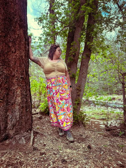 Cosmic Scarf Remix Skirt – One of a Kind Upcycled Statement Piece