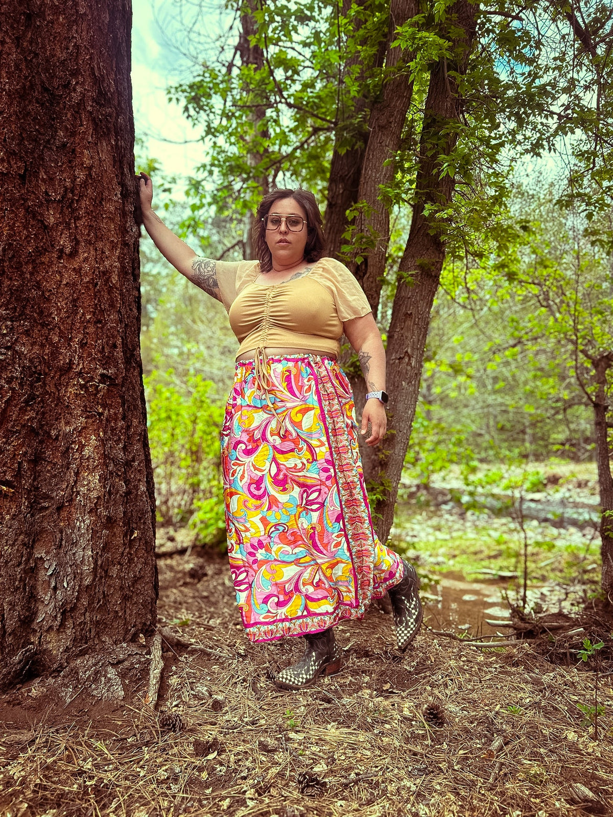 Cosmic Scarf Remix Skirt – One of a Kind Upcycled Statement Piece