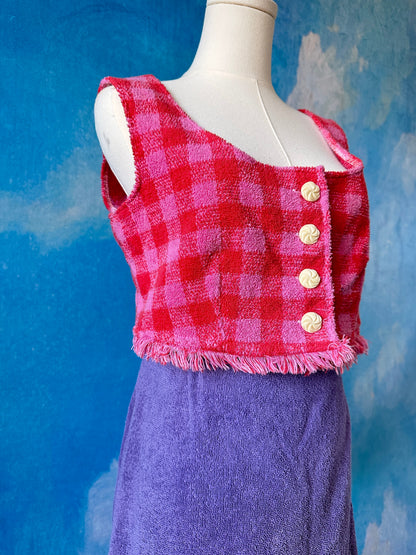 Pink and Red Checkered Towel Top by Finding Doll, photo 3