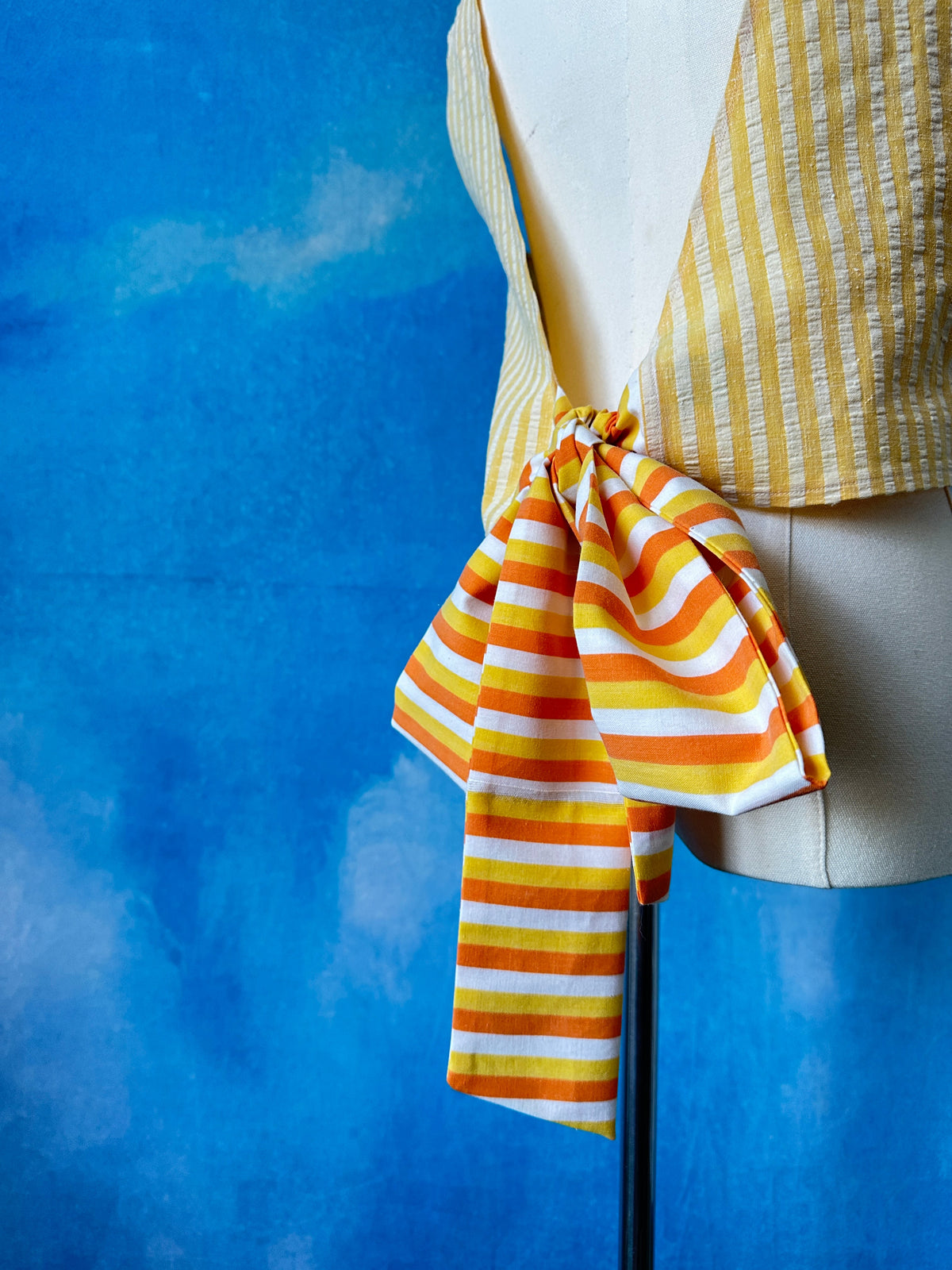 Tie Back Pinstripe Cotton Tank Top by Finding Doll, photo 3