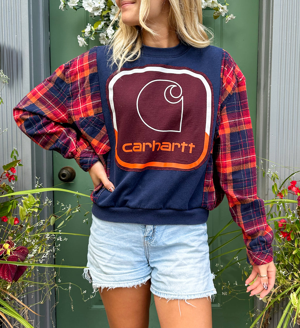 Carhartt Crewneck / Flannel Fall Rework