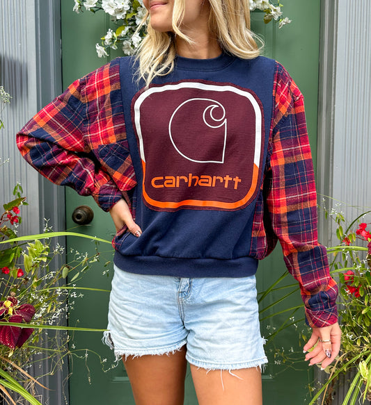 Carhartt Crewneck / Flannel Fall Rework