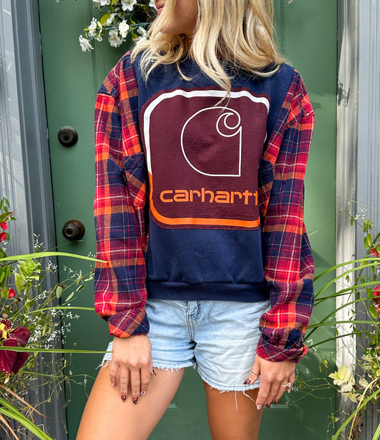 Carhartt Crewneck / Flannel Fall Rework