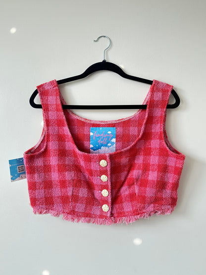 Pink and Red Checkered Towel Top by Finding Doll, photo 5