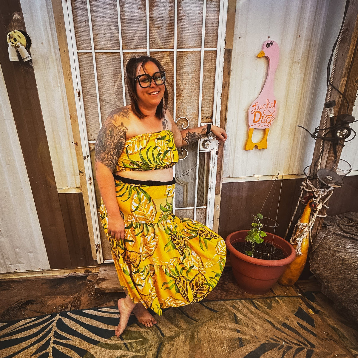 Upcycled Tropical Bandeau and Skirt Set by The Modern Alien, photo 6