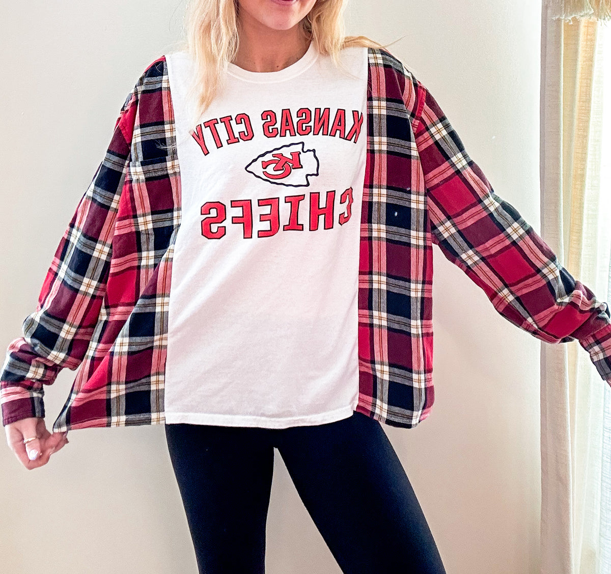 Kansas city chiefs plaid flannel shirt.