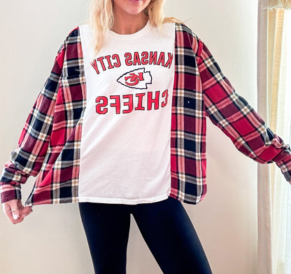 Kansas city chiefs plaid flannel shirt.