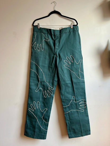 Embroidered Hands Dickies Pants, Size 36x32
