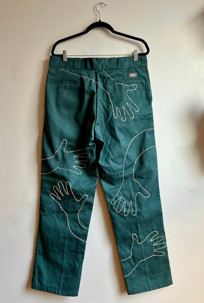 Embroidered Hands Dickies Pants, Size 36x32