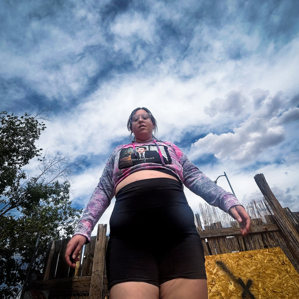 That's What She Said Painted Crop Hoodie by The Modern Alien, photo 9