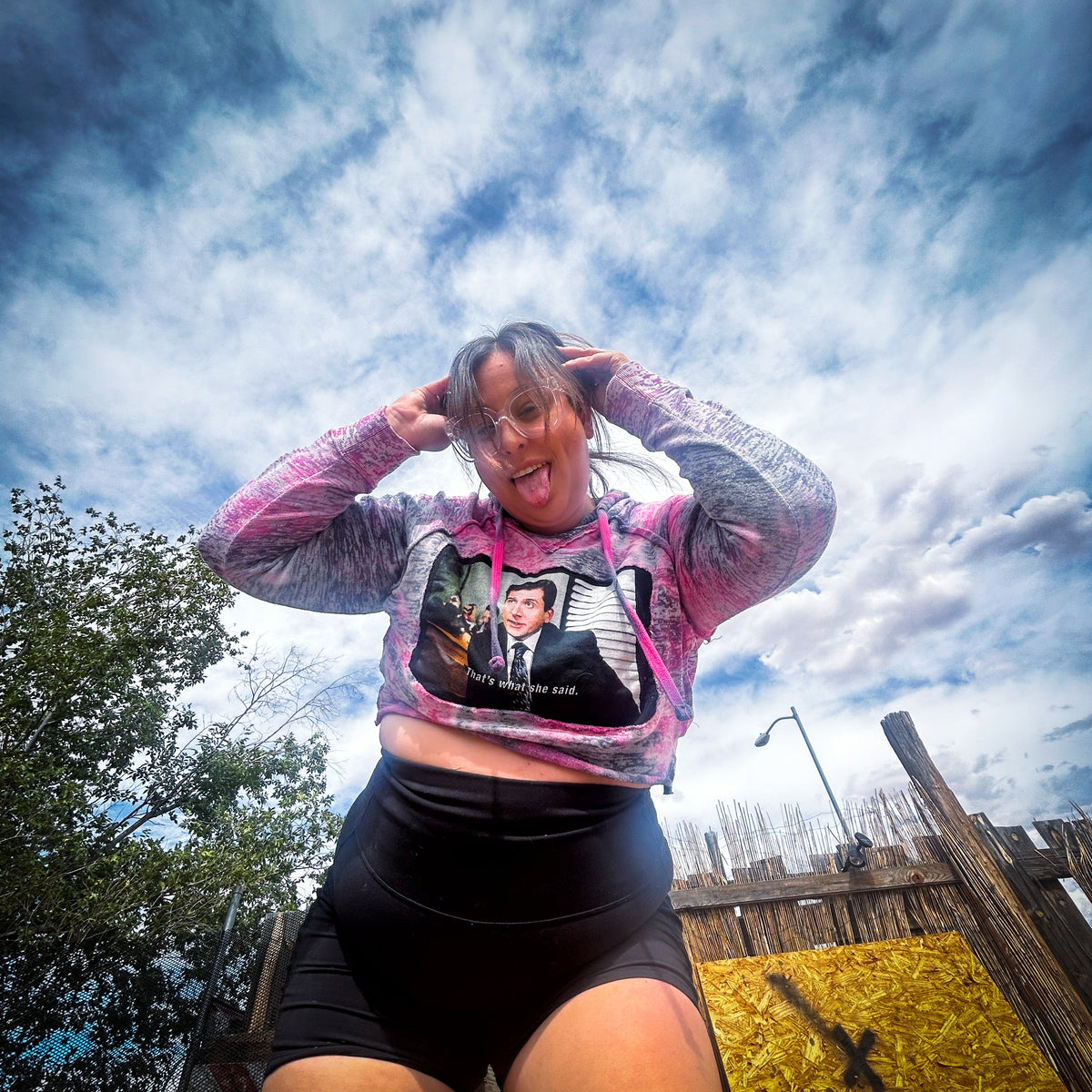 That's What She Said Painted Crop Hoodie by The Modern Alien, photo 16