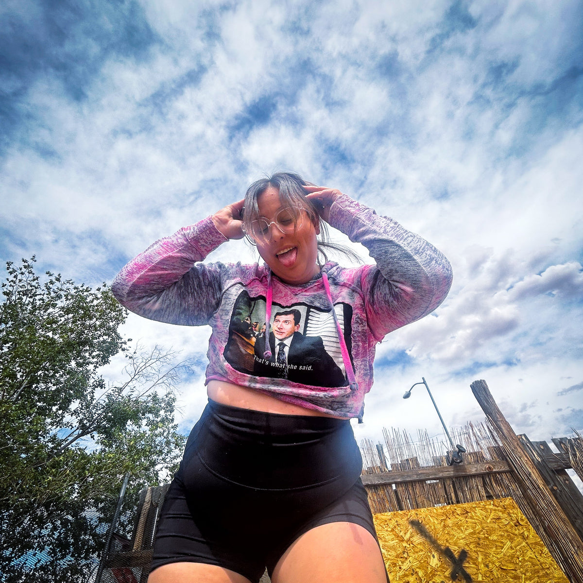 That's What She Said Painted Crop Hoodie by The Modern Alien, photo 17