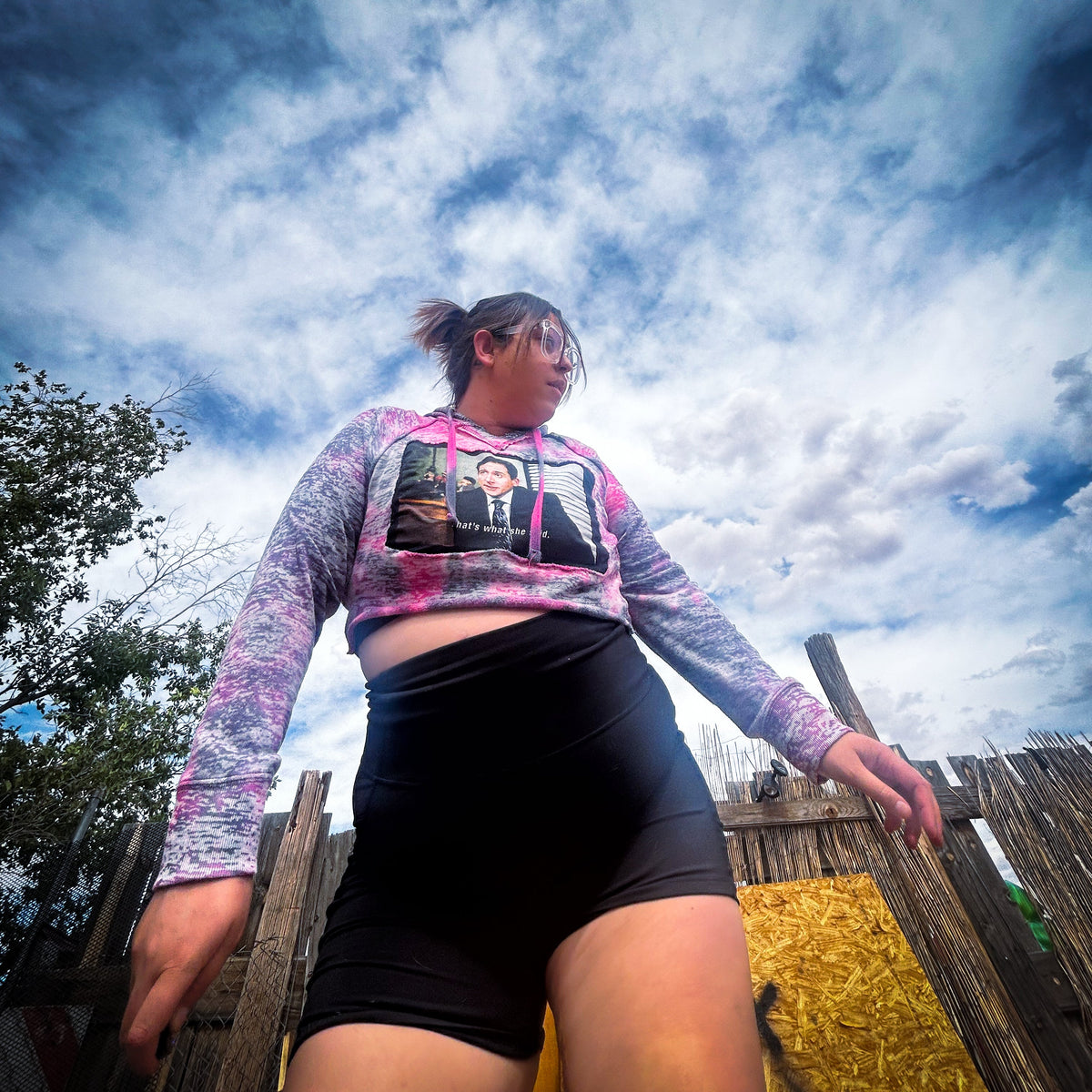 That's What She Said Painted Crop Hoodie by The Modern Alien