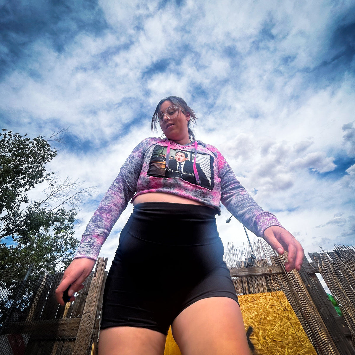 That's What She Said Painted Crop Hoodie by The Modern Alien, photo 12