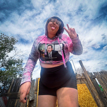 That's What She Said Painted Crop Hoodie by The Modern Alien, photo 15