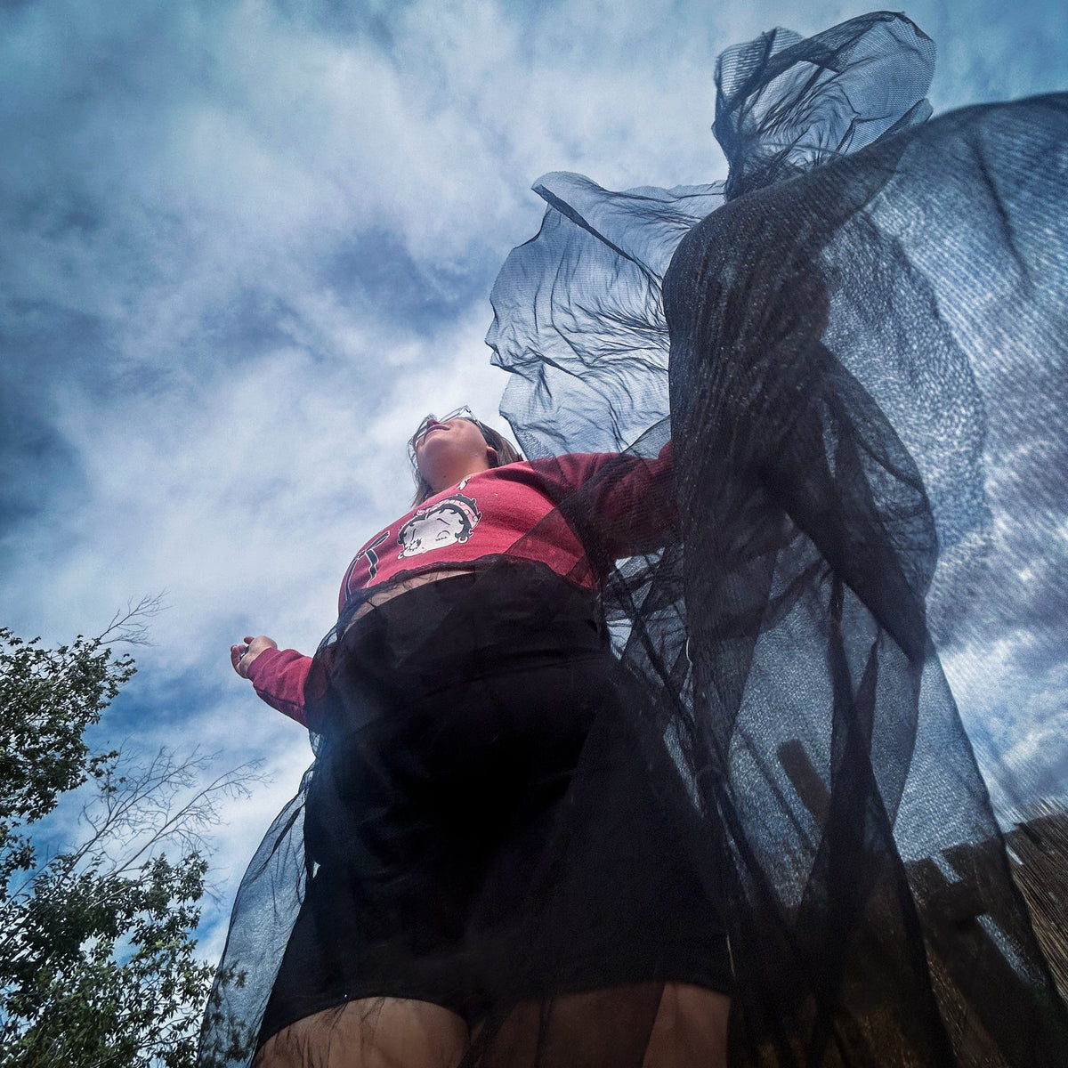 Betty in Paris Sheer Skirt Hoodie Dress by The Modern Alien, photo 18