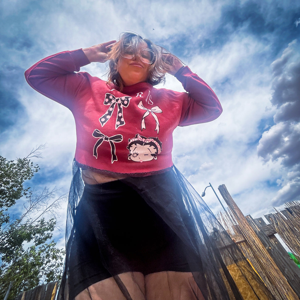 Betty in Paris Sheer Skirt Hoodie Dress by The Modern Alien, photo 15