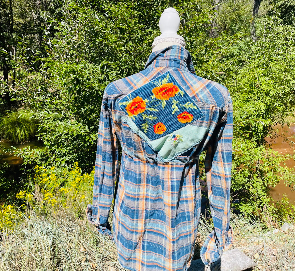 “Teal Me” Up-cycled premium flannel shirt