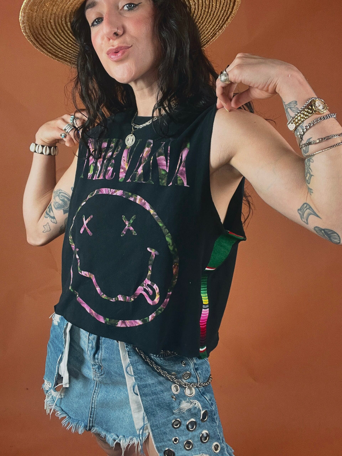 Nirvana Serape Stripe Crop Tank Top