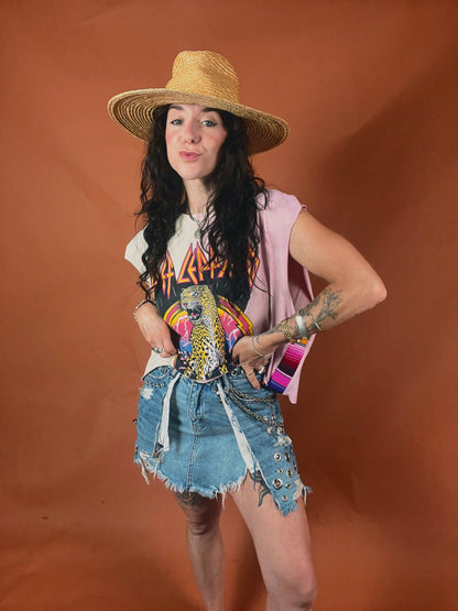 Def Leppard Serape Stripe Crop Tank Top