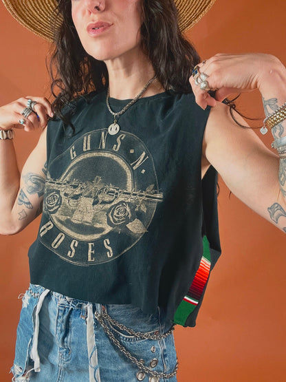 Guns N Roses Serape Stripe Crop Tank Top