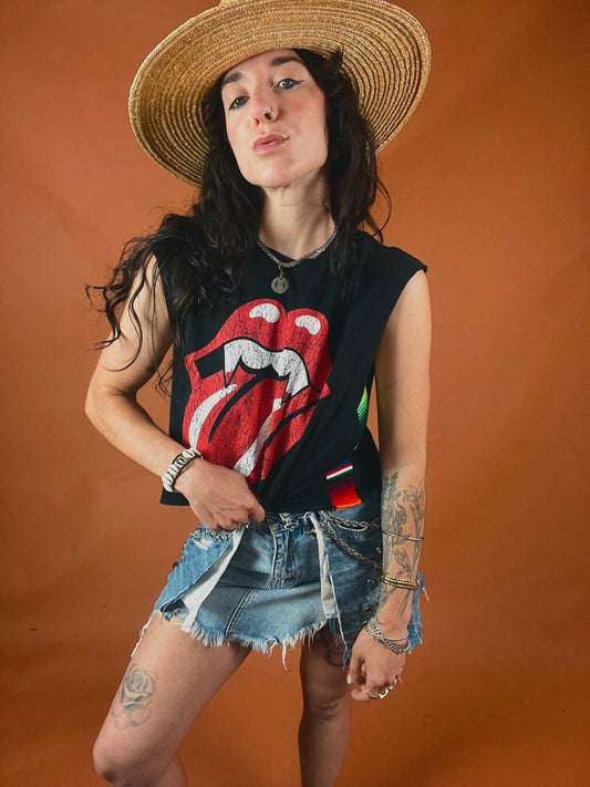 Rolling Stones Vampire Serape Crop Tank Top